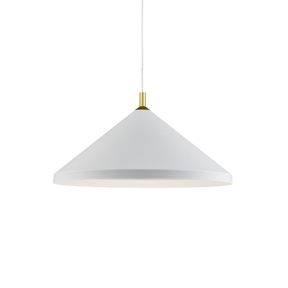 Kuzco Lighting 493126-WH/GD Pendant Light Fixture, UL Damp Rated, White With Gold Detail