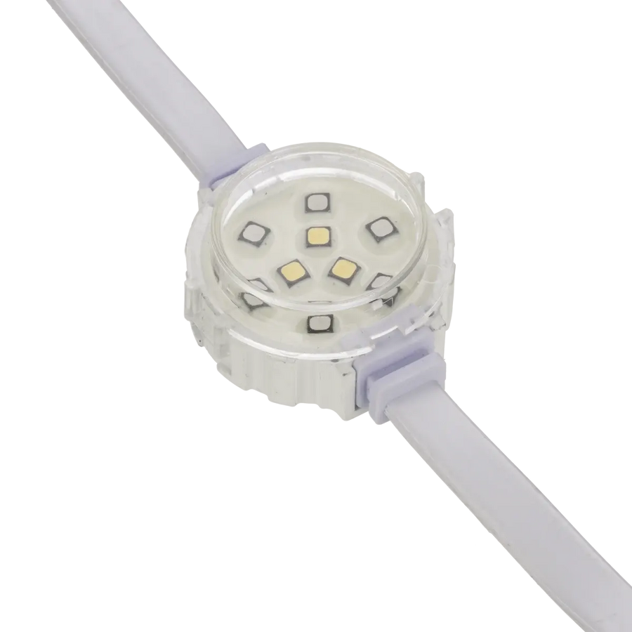 Pixel Dot String 12in on center, 25 Ndes, 36in lead & N tail White