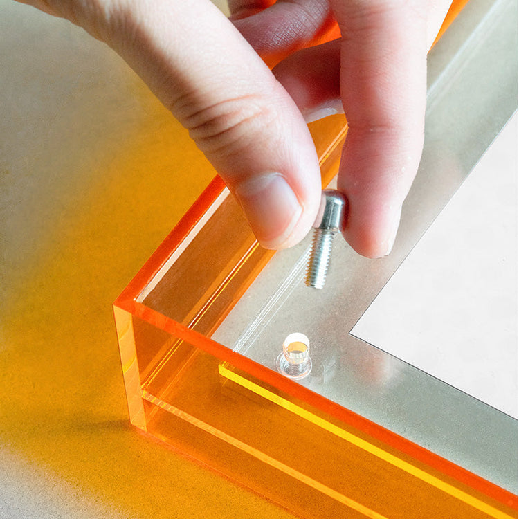 Levitate Acrylic Shadow Box Frame - Orange - Red Moon Print