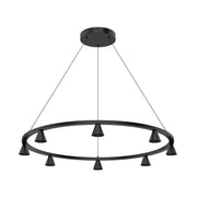 Kuzco Lighting CH19933-BK Dune 33-in LED Chandelier, UL Damp Rated, Black