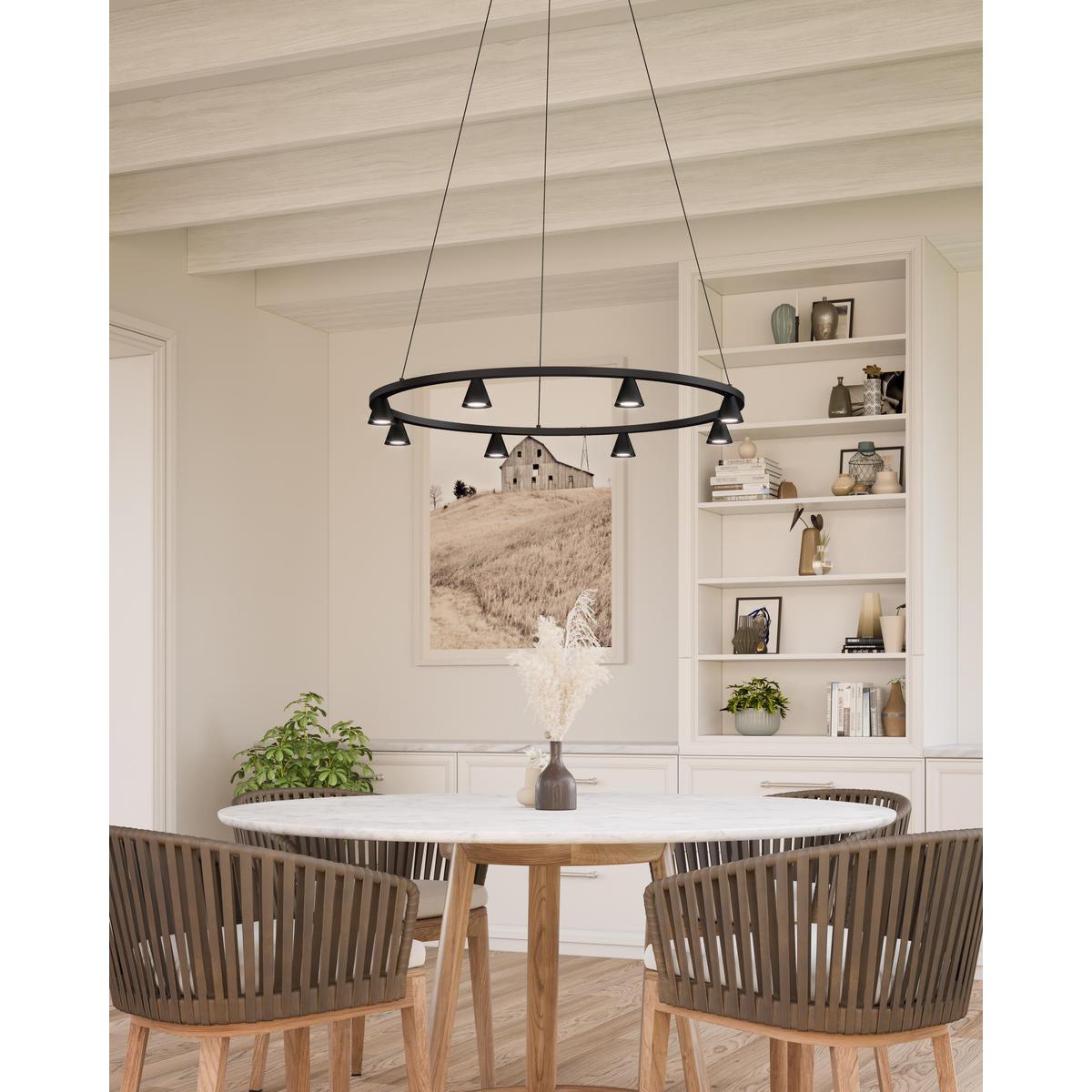 Kuzco Lighting CH19933-BK Dune 33-in LED Chandelier, UL Damp Rated, Black