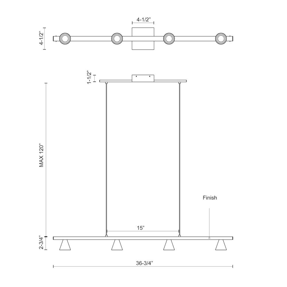 Kuzco Lighting LP19937-BN Linear Pendant, 21W, Brushed Nickel