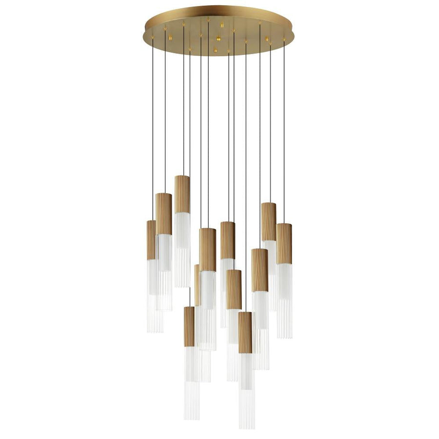 ET2 Lighting E11019-144GLD Reeds 12-Light LED Pendant