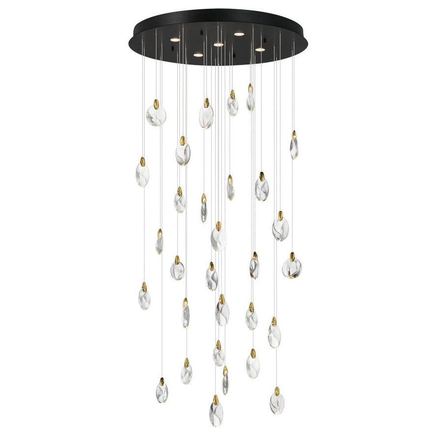 ET2 Lighting E11070-122BKPG Pebble 30-Light LED Pendant