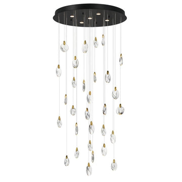 ET2 Lighting E11070-122BKPG Pebble 30-Light LED Pendant