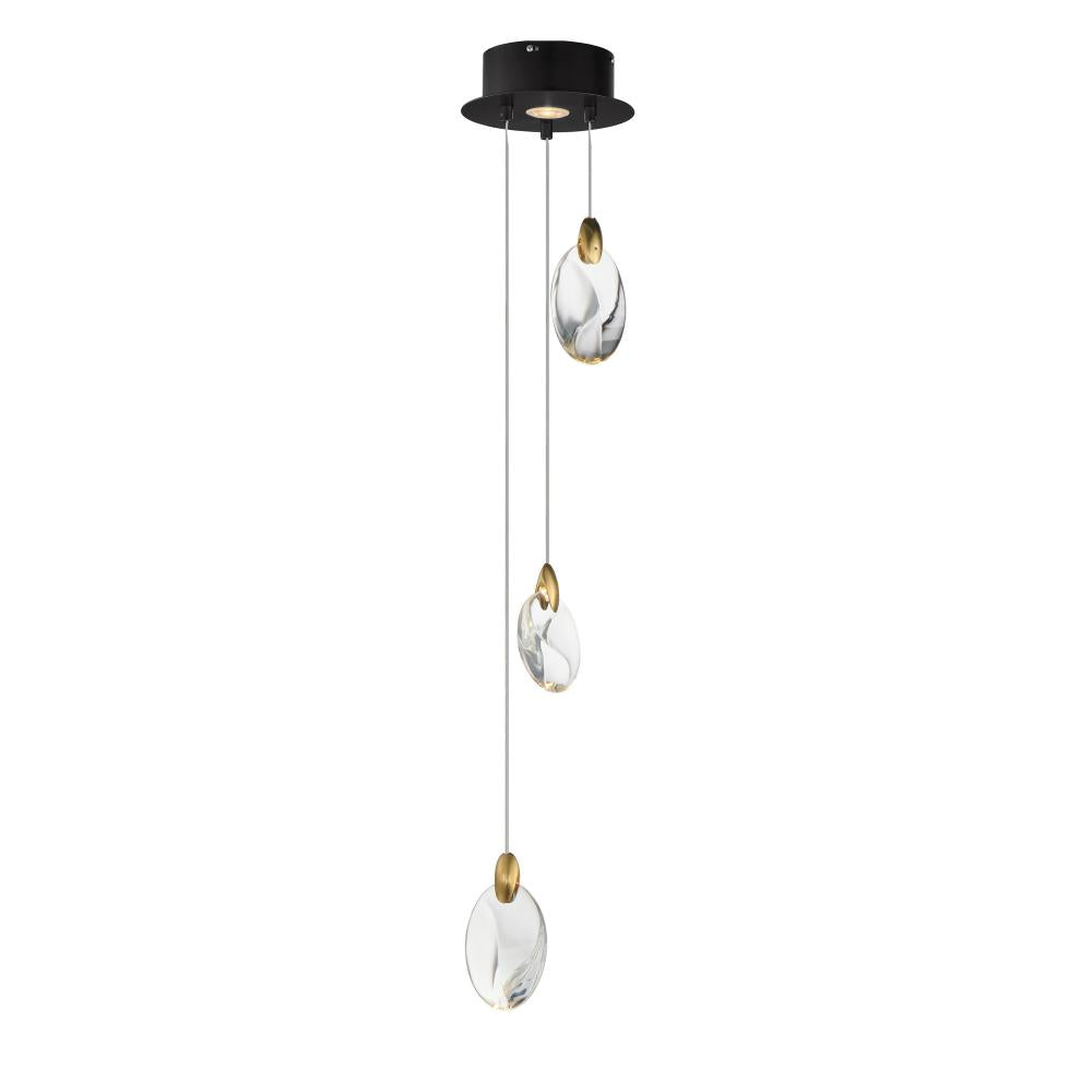 ET2 Lighting E11073-122BKPG Pebble 3-Light LED Pendant