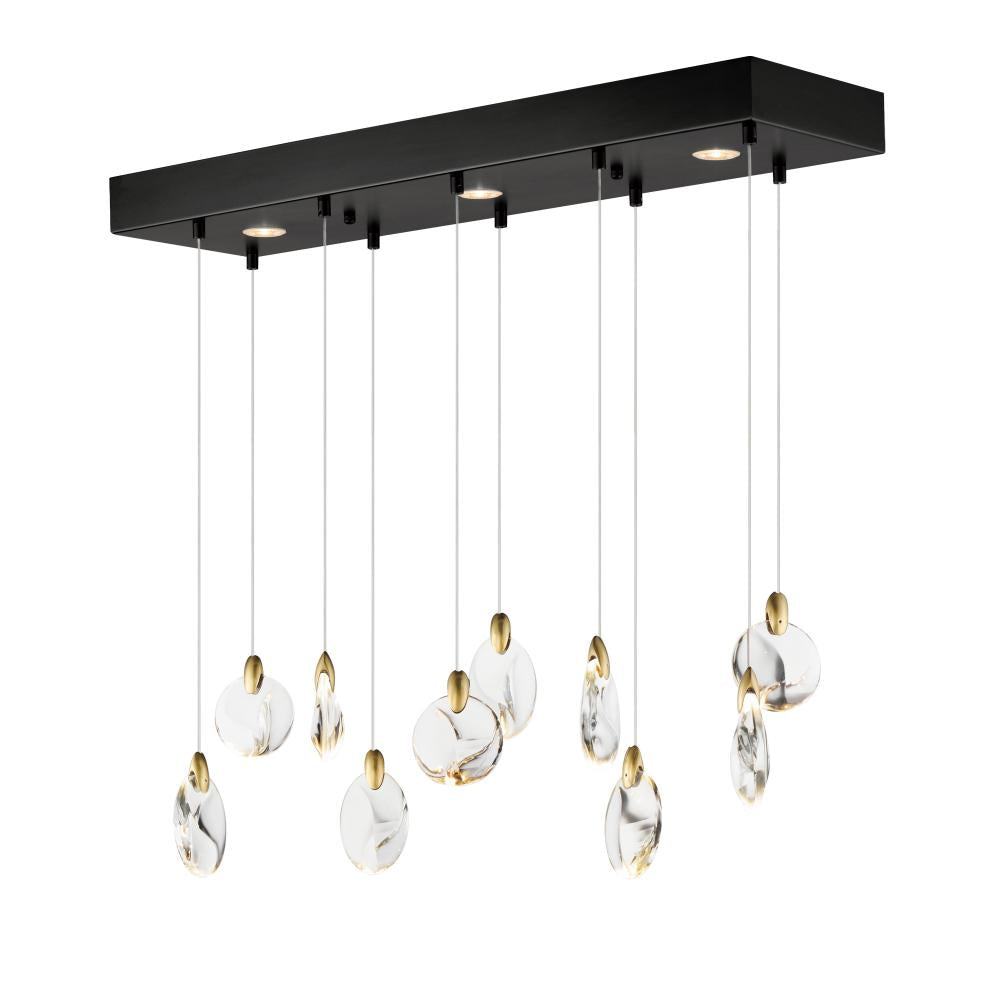 ET2 Lighting E11076-122BKPG Pebble 10-Light LED Pendant