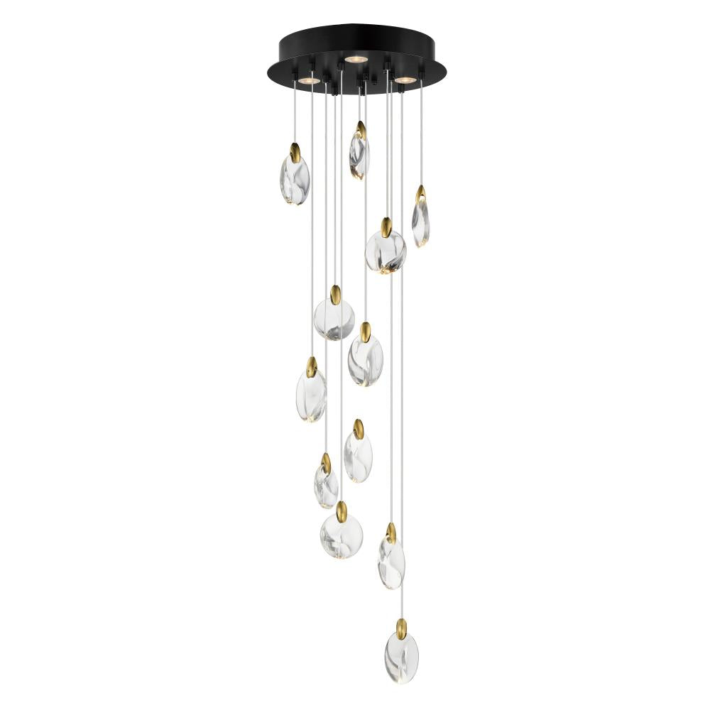 ET2 Lighting E11078-122BKPG Pebble 12-Light LED Pendant