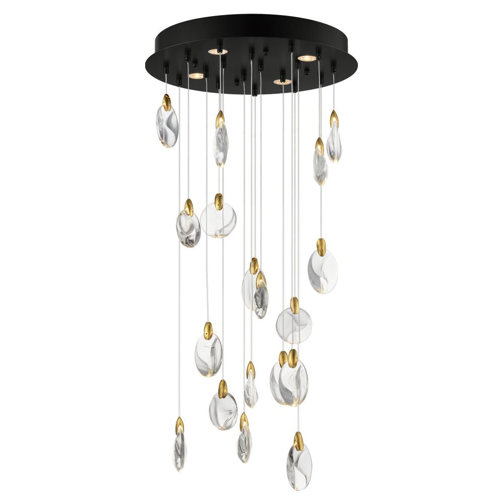 ET2 Lighting E11079-122BKPG Pebble 18-Light LED Pendant