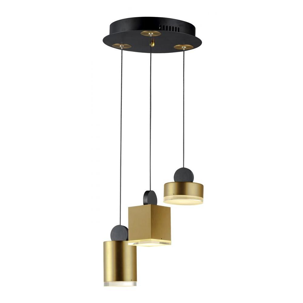 ET2 Lighting E20863-75BKGLD Nob 3-Light LED Pendant