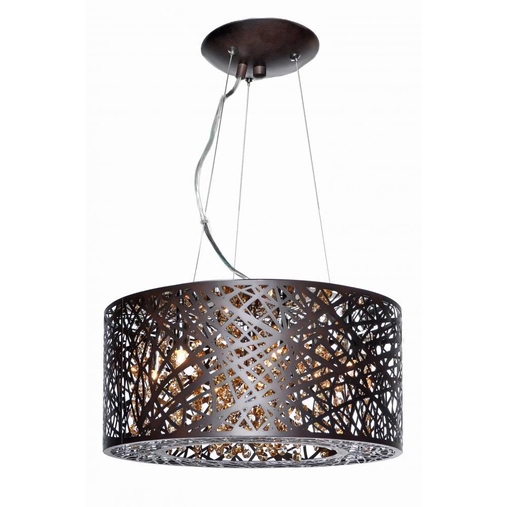 ET2 Lighting E21309-10BZ/BUL Inca 7-Light Pendant W/LED Bulb