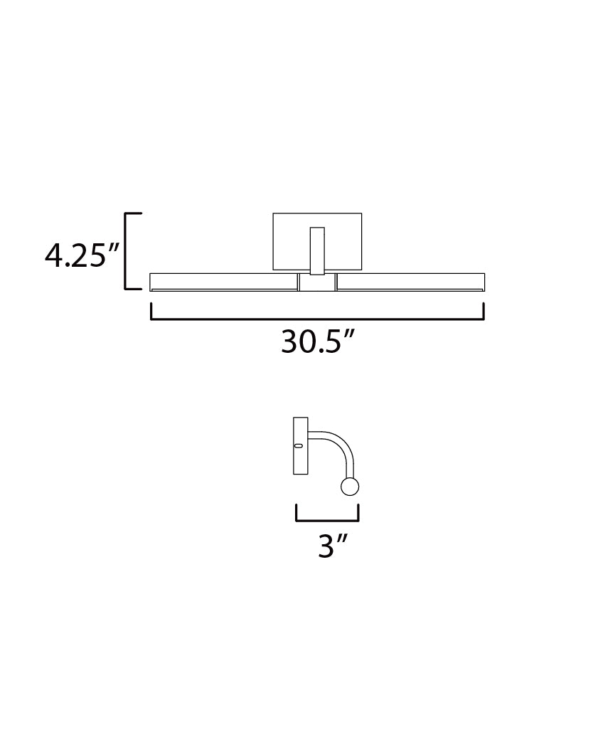 30.5 Inch Wall Sconce – Black