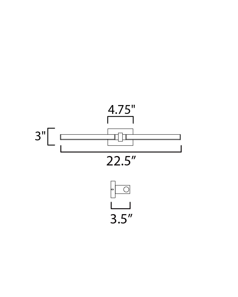 22.5 Inch Wall Sconce – Polished Chrome