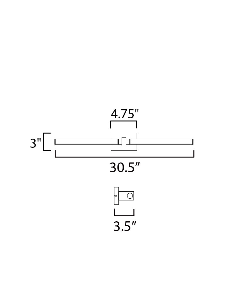 30.5 Inch Wall Sconce – Black