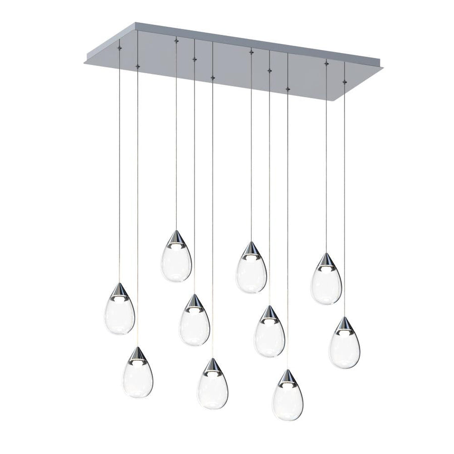 ET2 Lighting E21566-18PC Dewdrop 10-Light LED Linear Pendant