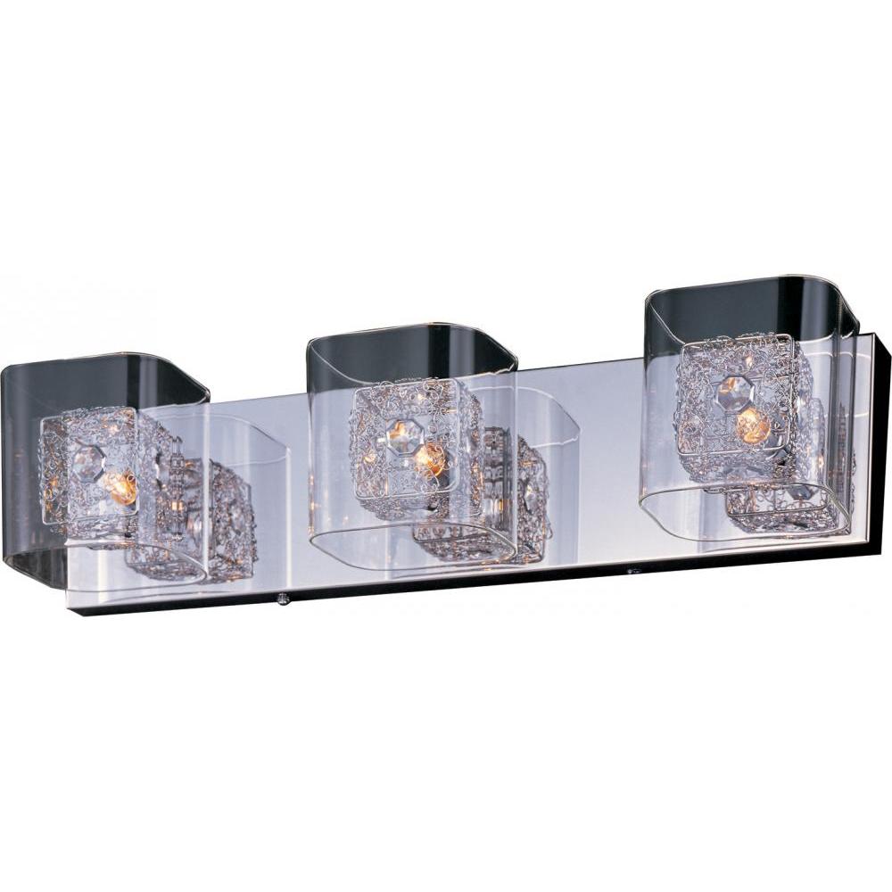 ET2 Lighting E22833-18SVPC Gem 3-Light Bath Vanity with SV Shade