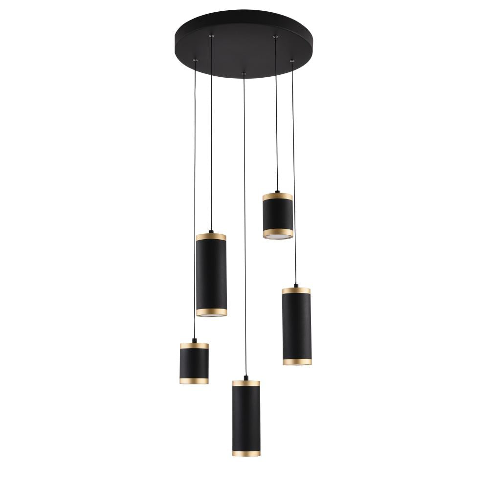ET2 Lighting E22945-BKGLD Cuff 5-Light Pendant
