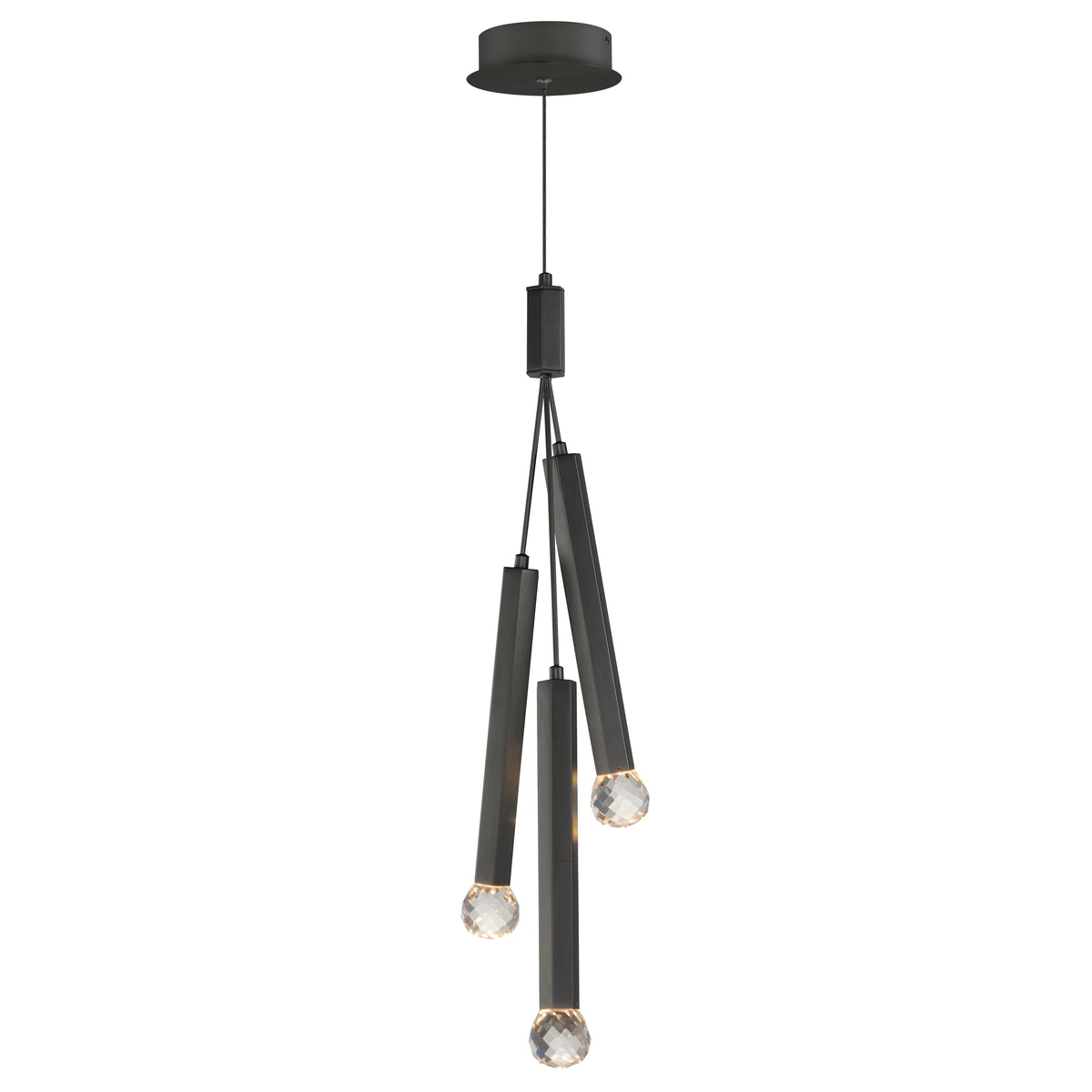 ET2 Lighting E23343-122BK Allumettes 3-Light LED Pendant