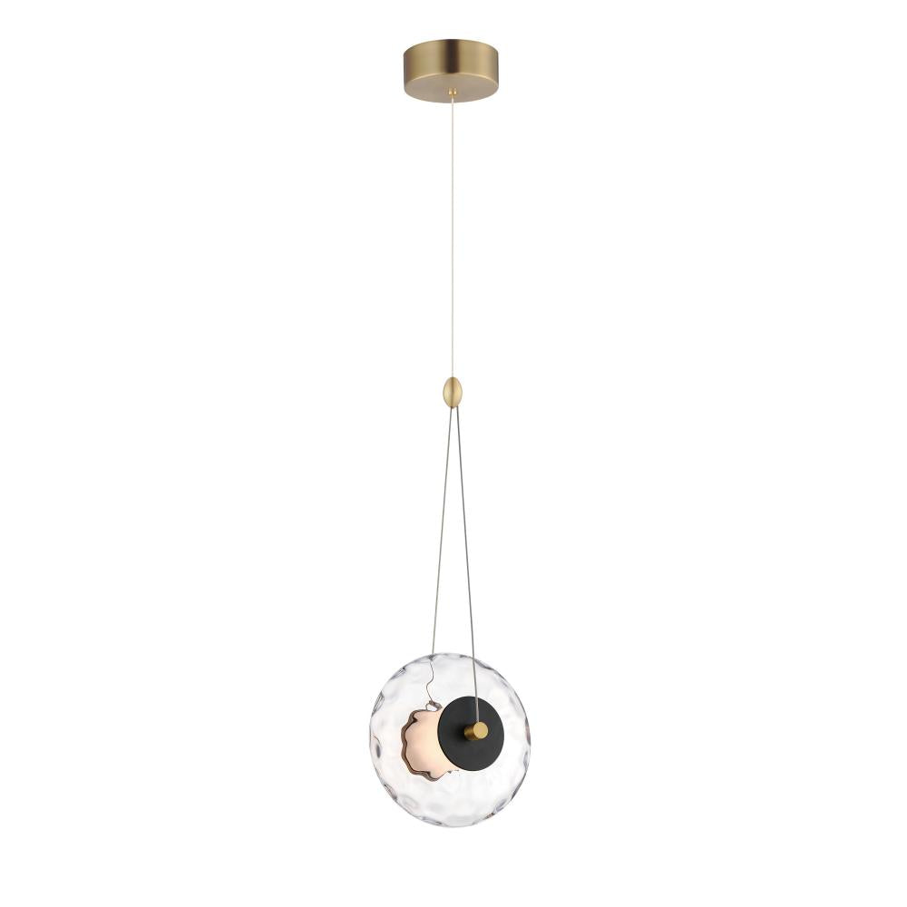 Black / Natural Aged Brass Single Pendant - Amulet Collection, Dimmable - ET2 Lighting