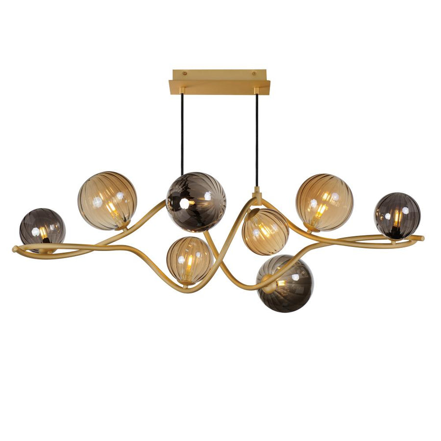 ET2 Lighting E24187-148GLD Planetary 8-Light LED Linear Pendant