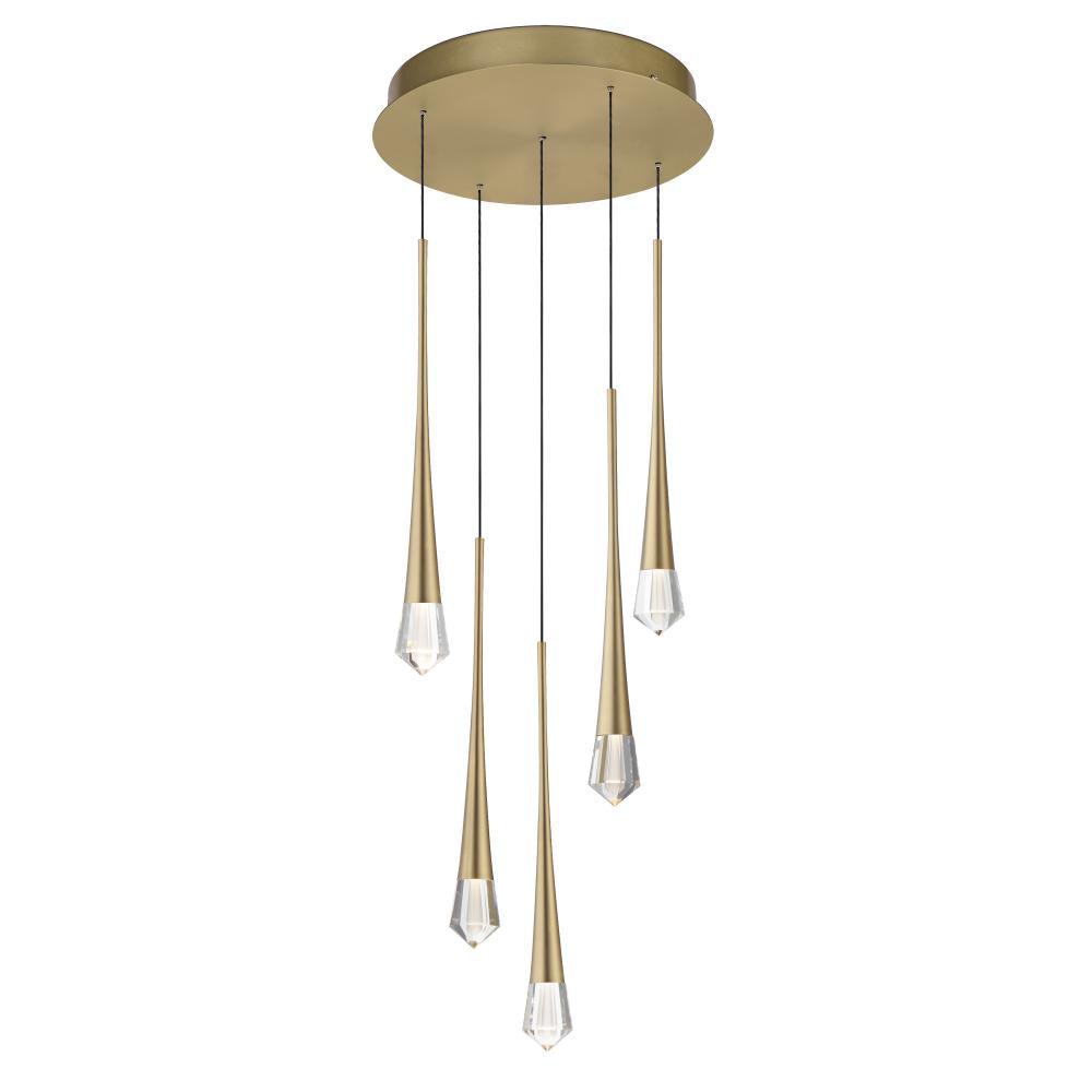 ET2 Lighting E24225-122GLD Pierce 5-Light LED Pendant