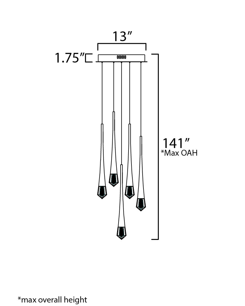 13 Inch Pendant – Black