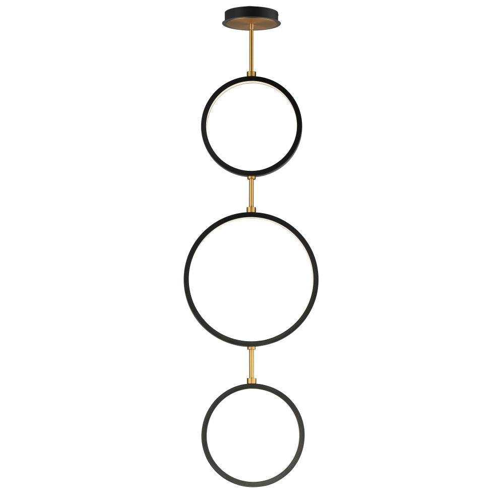 ET2 Lighting E24321-BKGLD Hoopla 3-Light LED Pendant