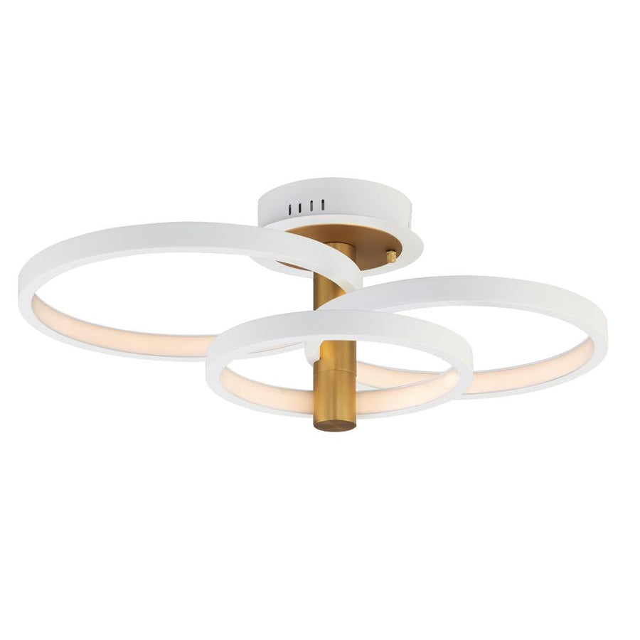 ET2 Lighting E24323-WTGLD Hoopla 3-Light LED Semi Flush Mount
