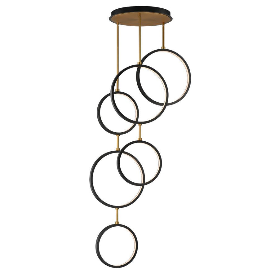ET2 Lighting E24325-BKGLD Hoopla 6-Light LED Pendant