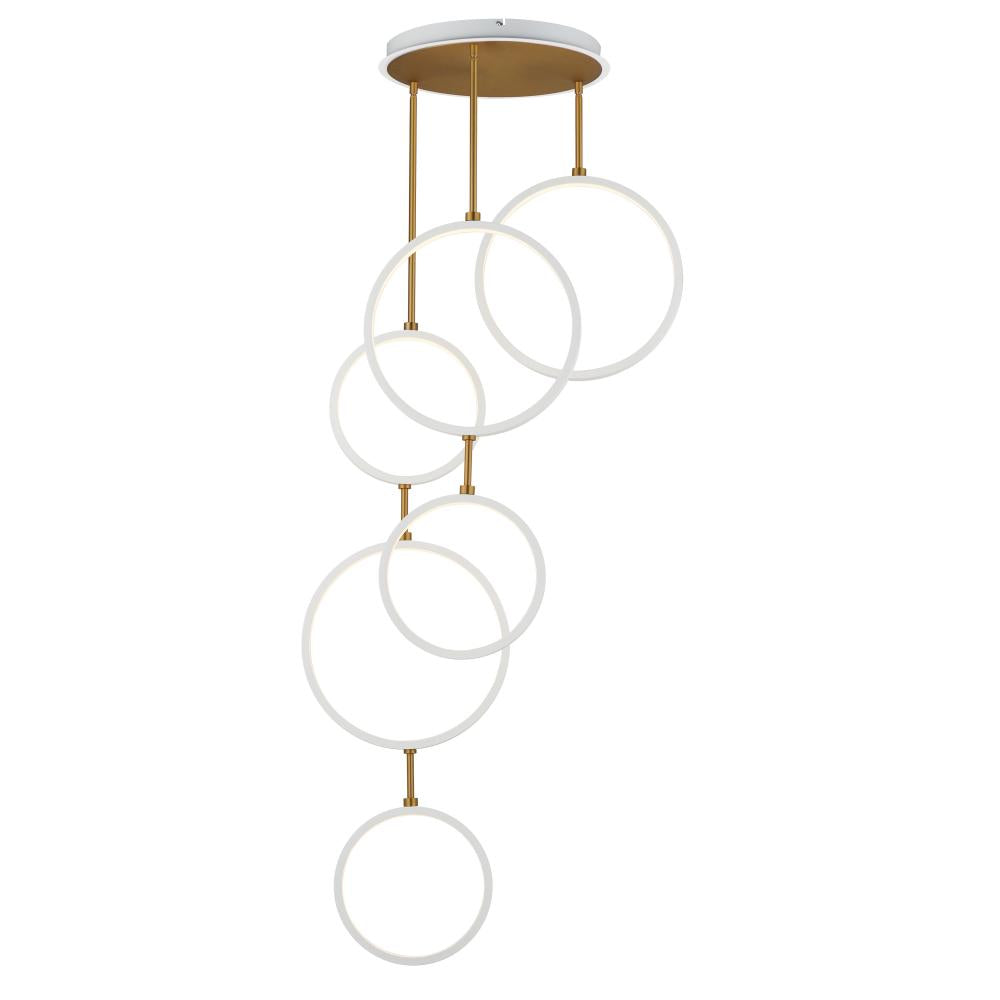 ET2 Lighting E24325-WTGLD Hoopla 6-Light LED Pendant