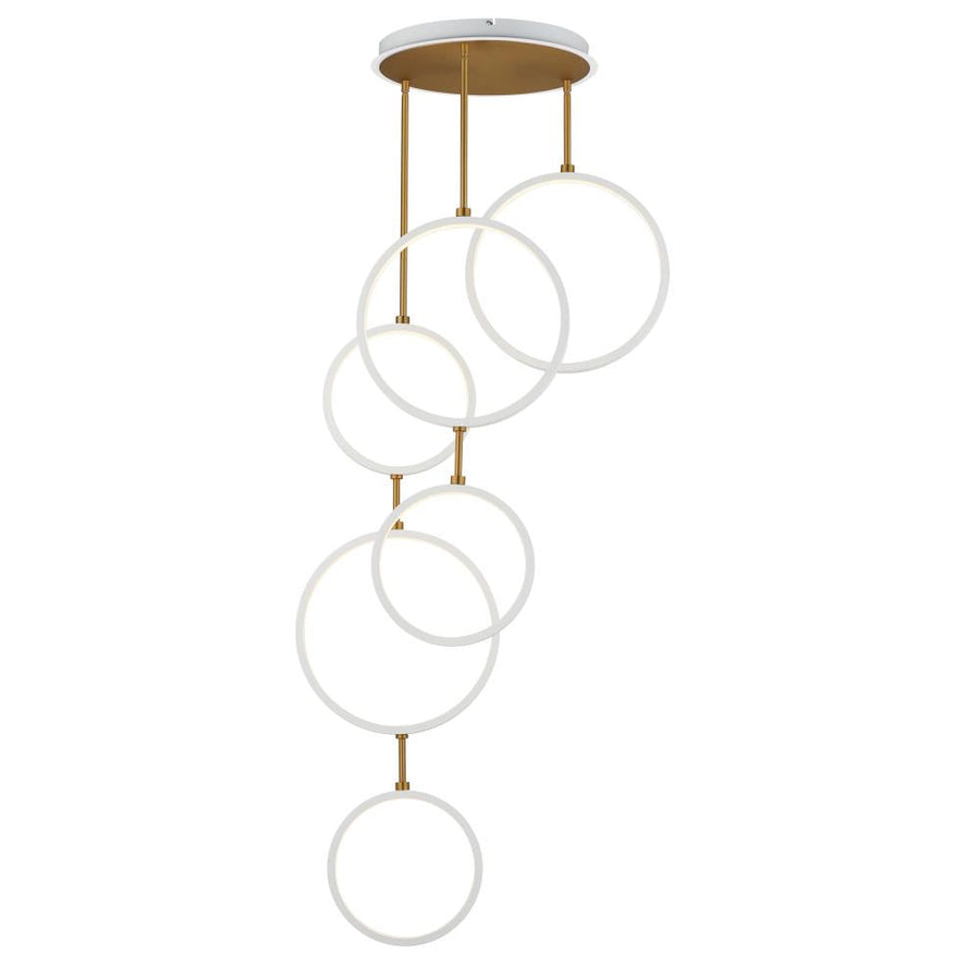 ET2 Lighting E24325-WTGLD Hoopla 6-Light LED Pendant