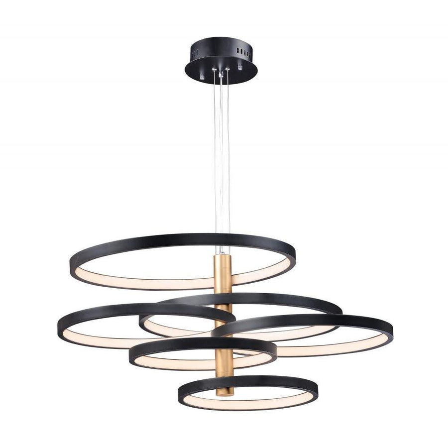 ET2 Lighting E24327-BKGLD Hoopla 6-Light LED Pendant