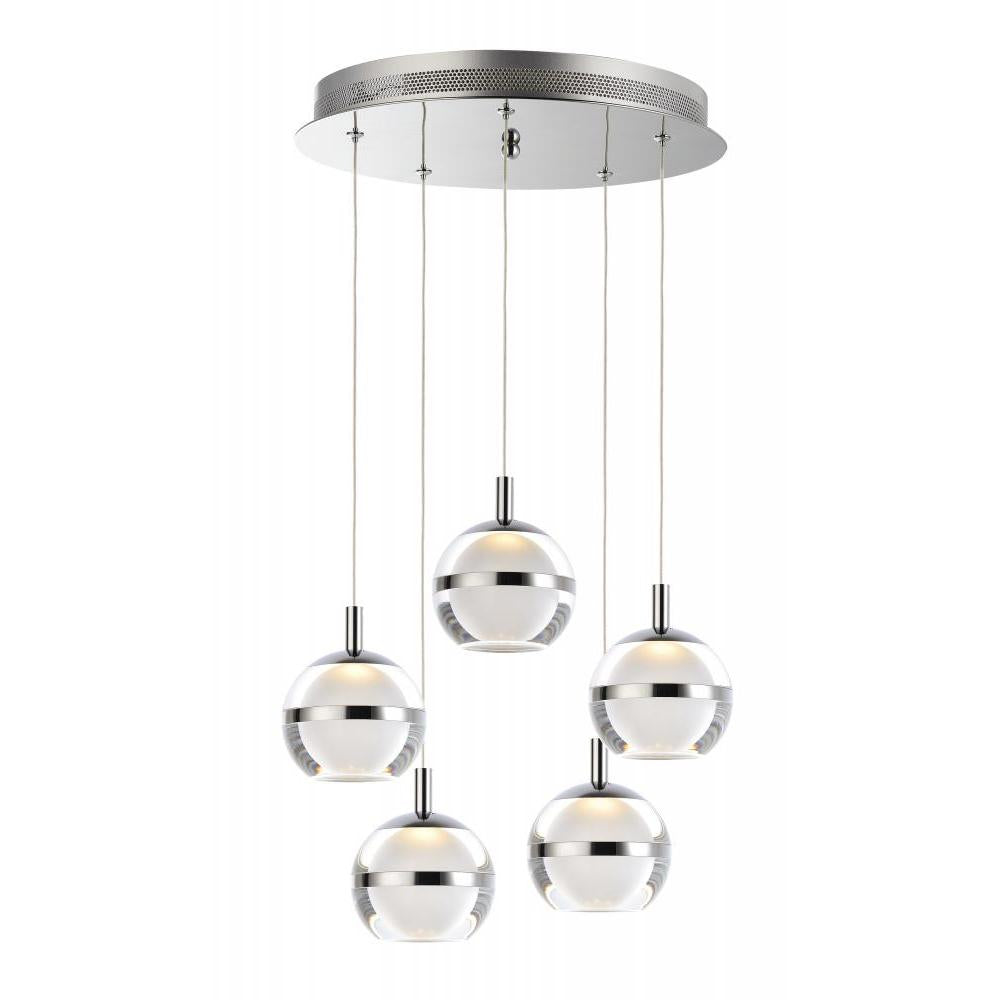 ET2 Lighting E24595-93PC Swank 5-Light LED Pendant