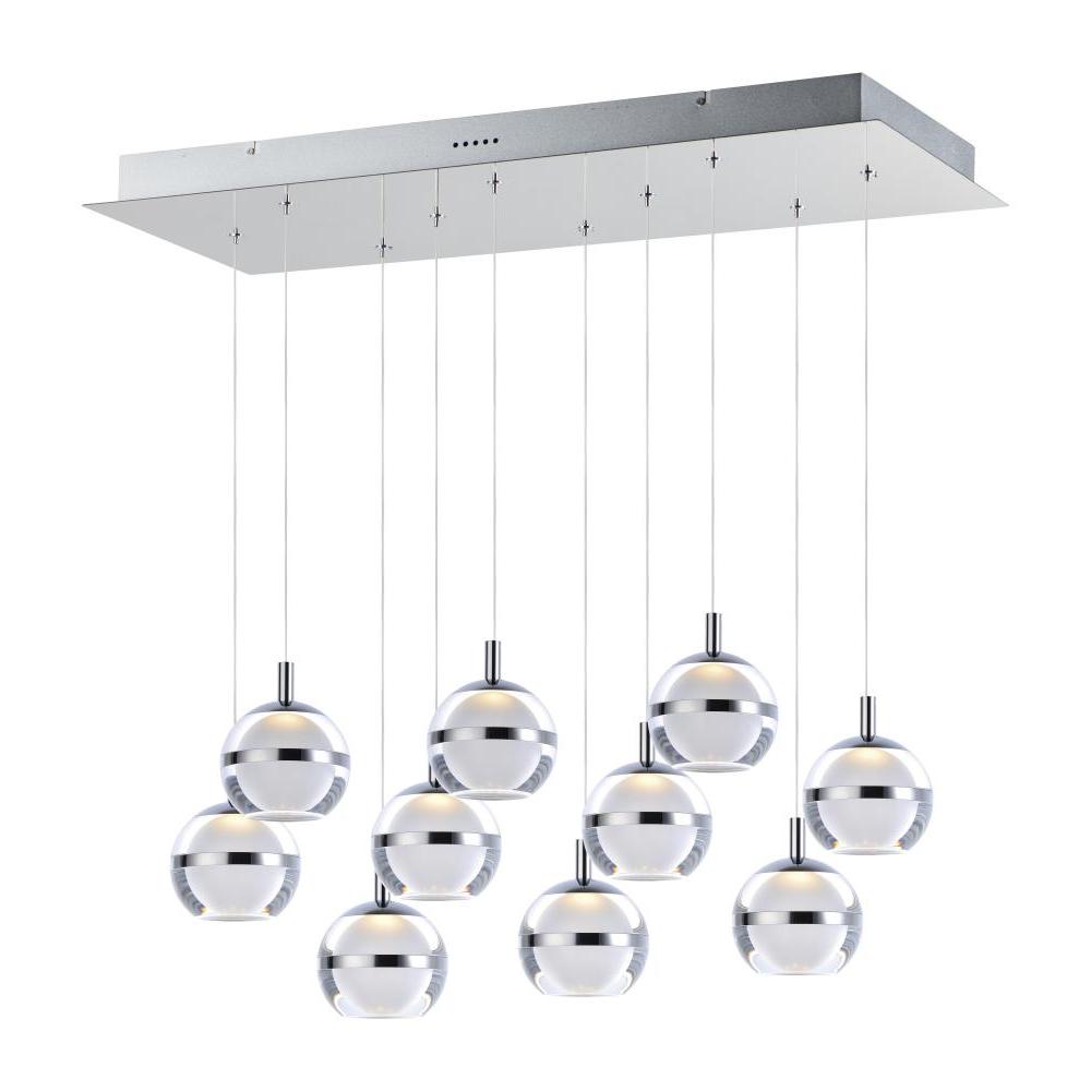 ET2 Lighting E24599-93PC Swank LED 10-Light Linear Pendant