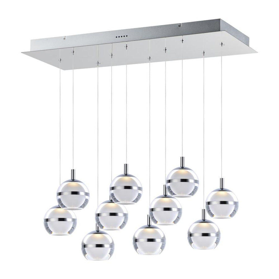 ET2 Lighting E24599-93PC Swank LED 10-Light Linear Pendant
