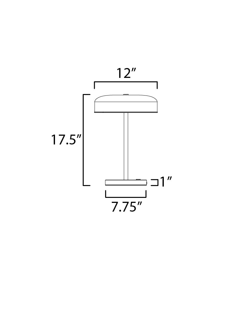 Voto 12 Inch Table Lamp – Gunmetal – E24669-138GM