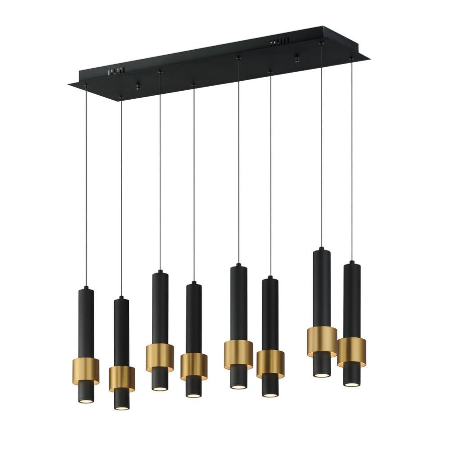 ET2 Lighting E24758-BKGLD Reveal 8-Light LED Pendant