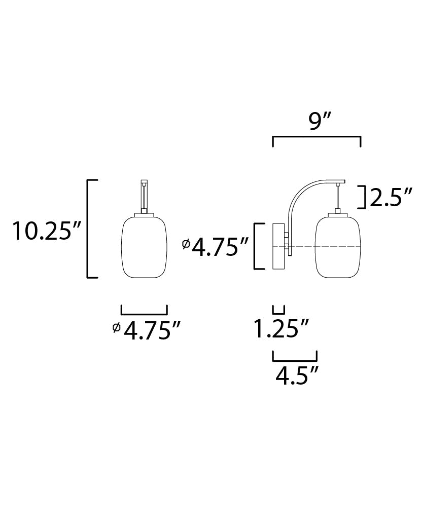 4.75 Inch Wall Sconce – Black / Gold