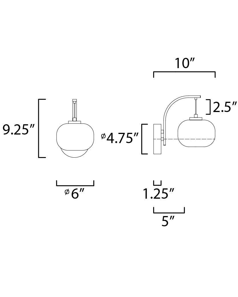 6 Inch Wall Sconce – Black / Gold