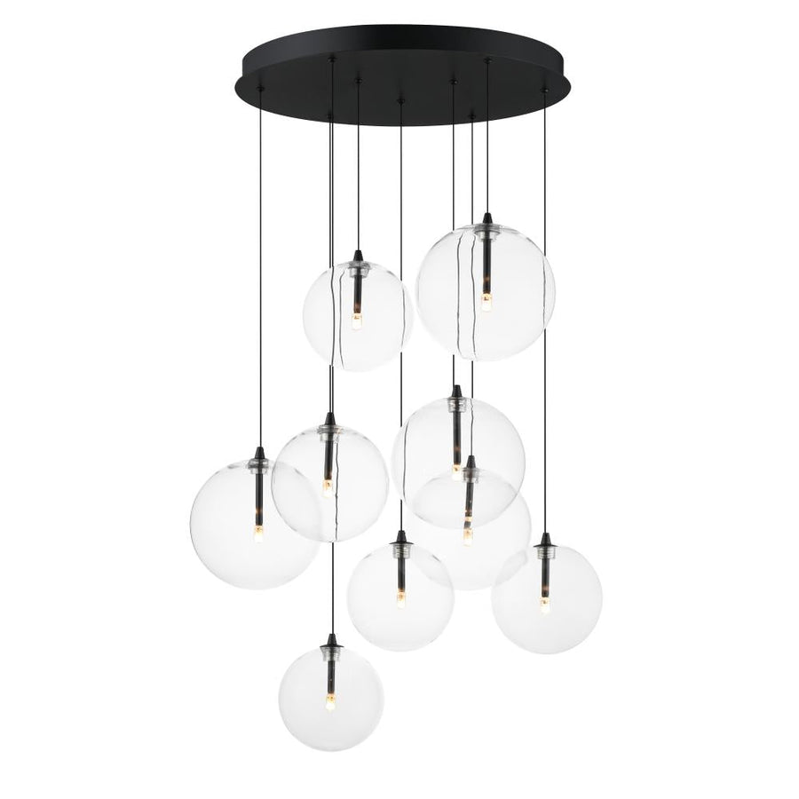 ET2 Lighting E25077-18BK Global 9-Light LED Chandelier