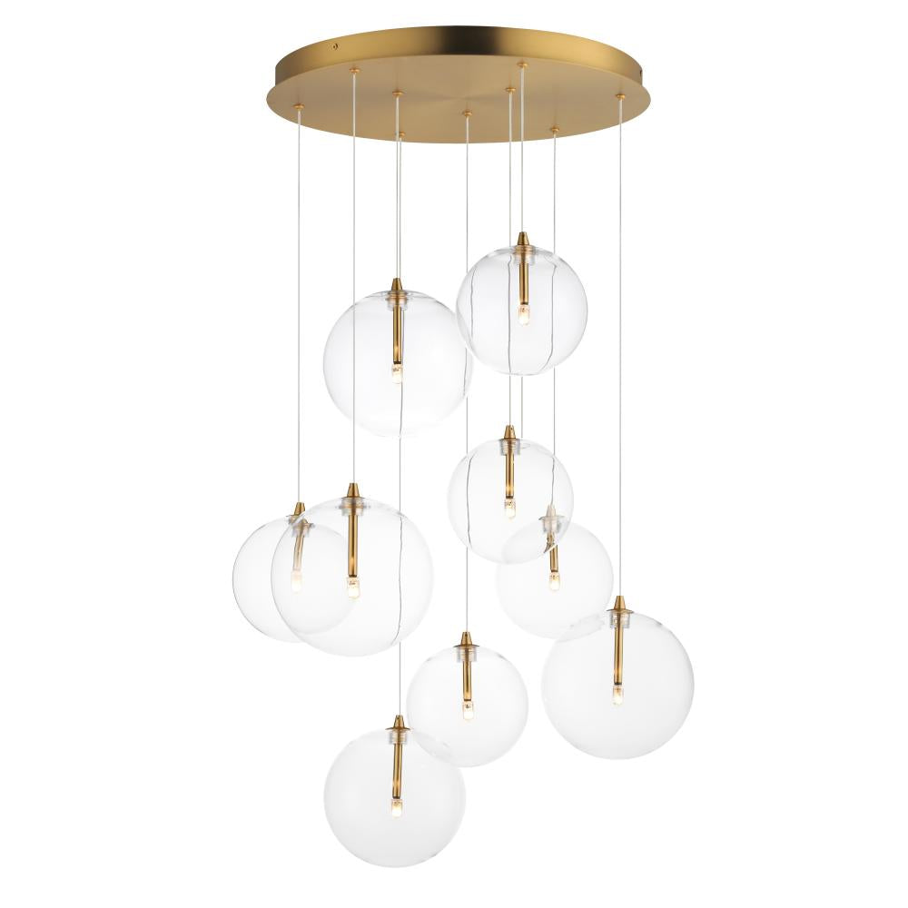 ET2 Lighting E25077-18NAB Global 9-Light LED Chandelier