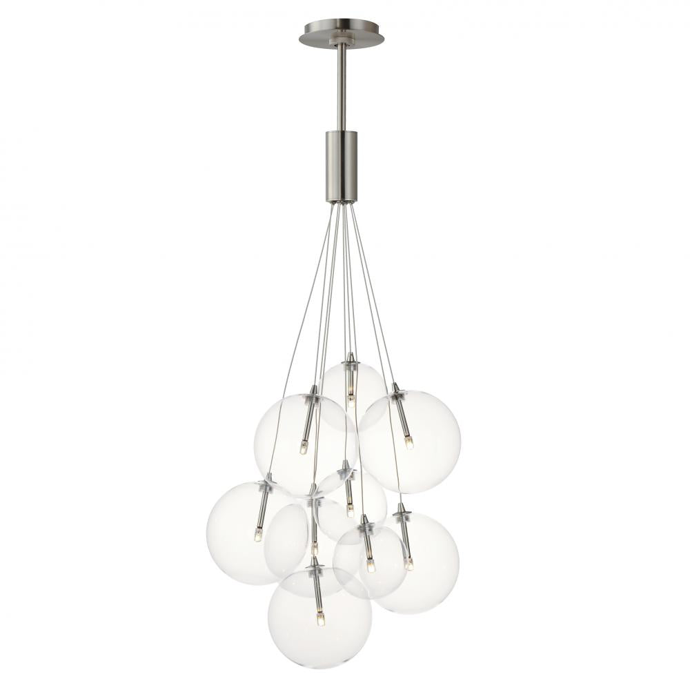 ET2 Lighting E25087-18SN Burst 9-Light LED Pendant - Clear