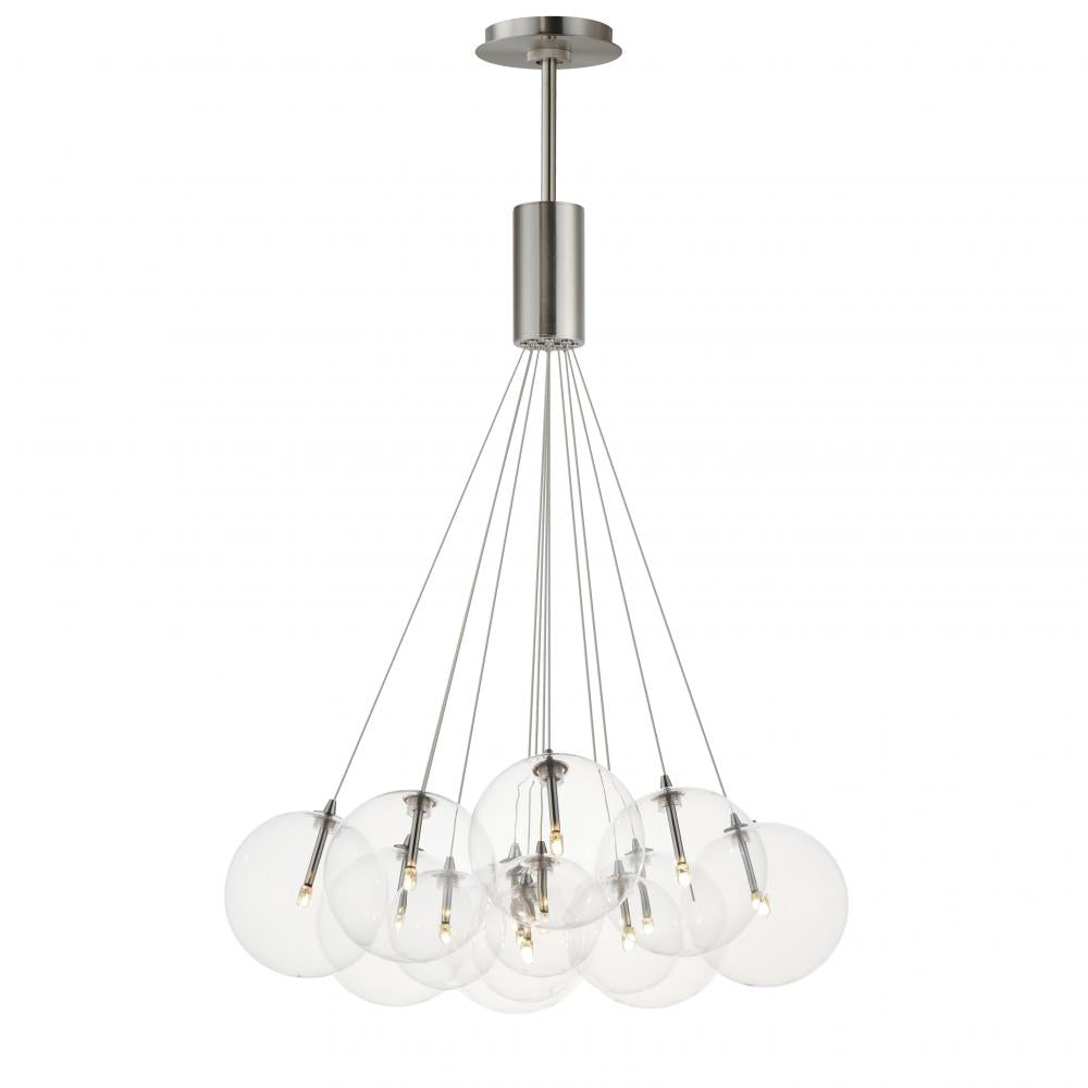 ET2 Lighting E25089-18SN Burst 12-Light LED Pendant - Clear