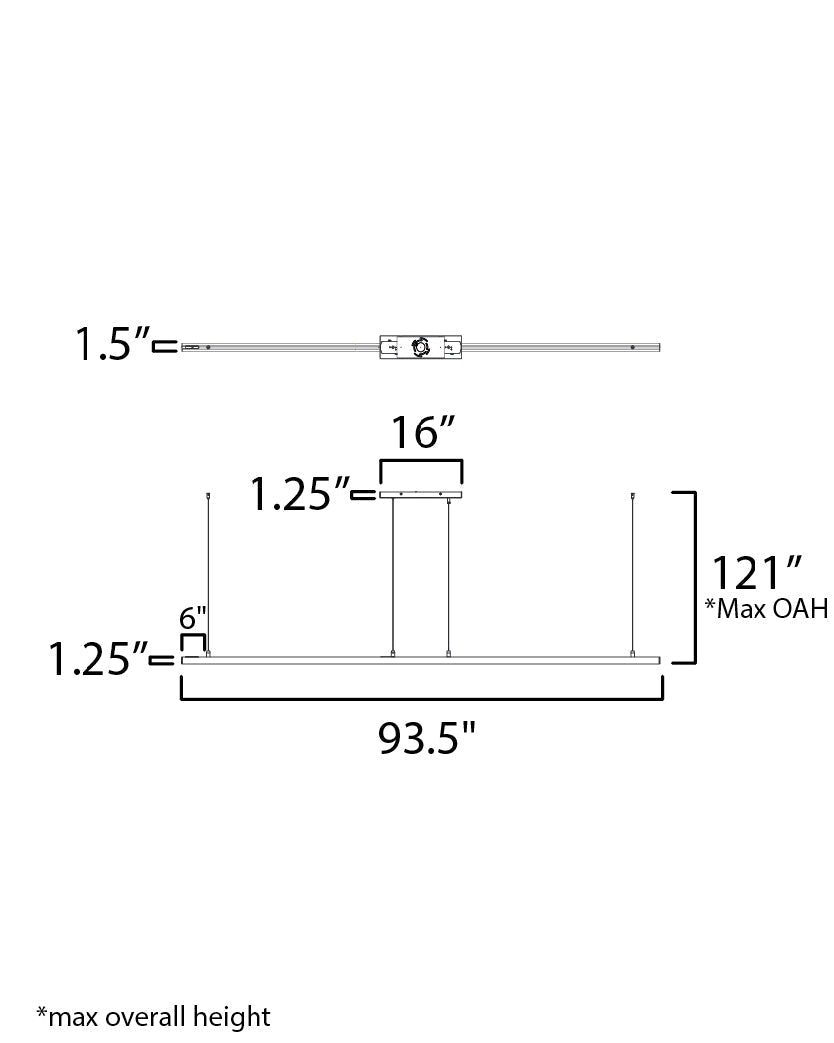 1.5 Inch Linear Pendant – Satin Aluminum