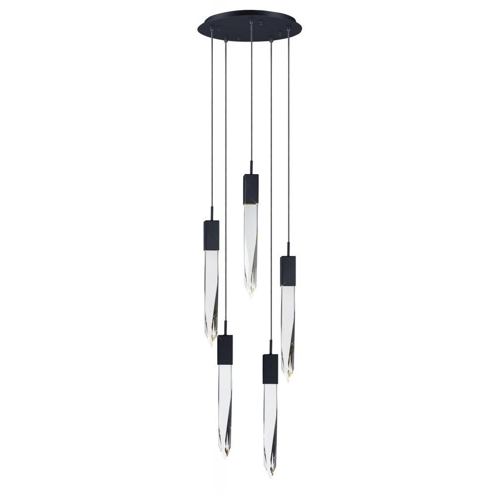 ET2 Lighting E31244-20BK Quartz 5-Light LED Pendant