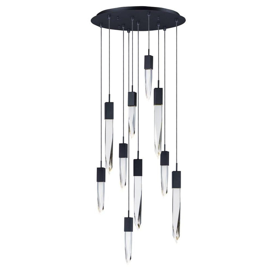ET2 Lighting E31247-20BK Quartz 10-Light LED Pendant