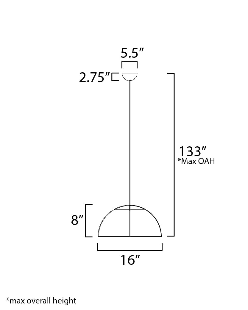 Wimbledon 16 Inch Single Pendant – Olive – E34614-OLV