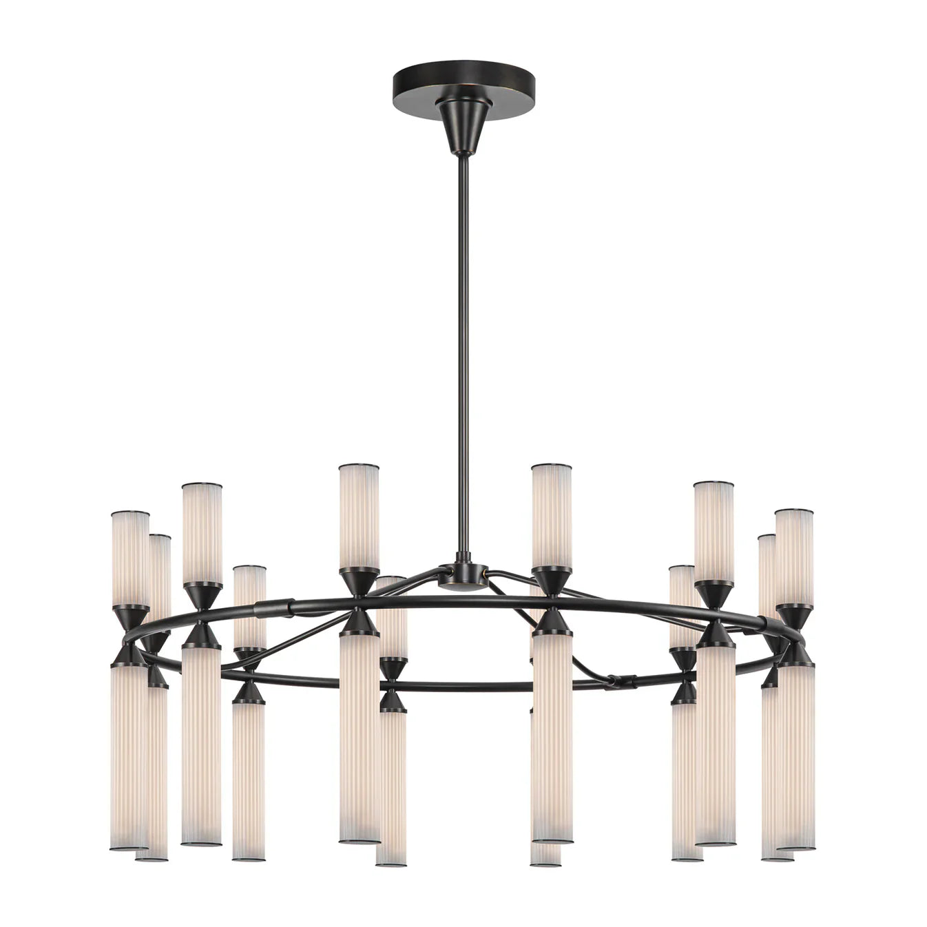 ALORA Lighting CH348038UBFR-UNV Chandelier, 38-in, Urban Bronze/Frosted Ribbed Glass