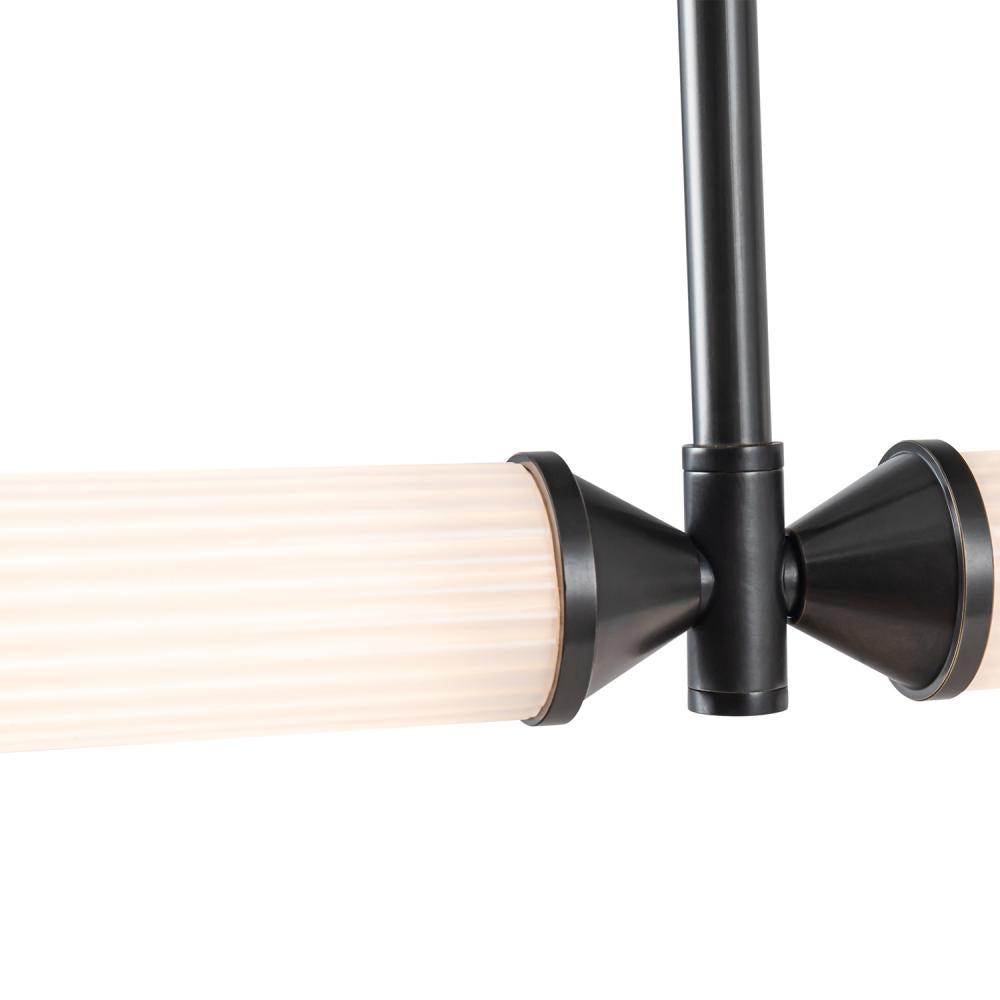 ALORA Lighting LP348148 Urban Bronze/Frosted Ribbed Glass LED Linear Pendant, Urban Bronze