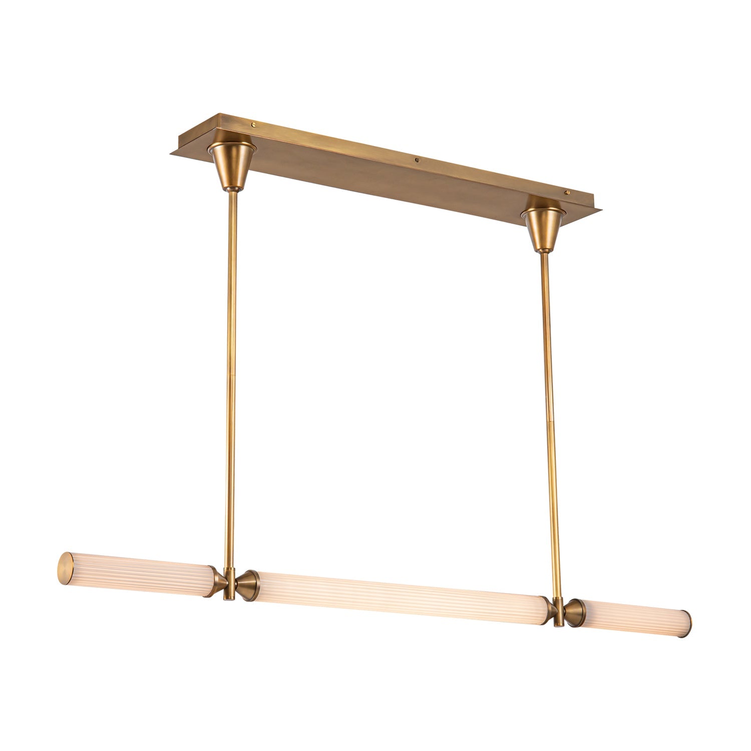 ALORA Lighting LP348148VBFR-UNV Pendant Light Fixture, UL Damp Rated, Vintage Brass/Frosted Ribbed Glass